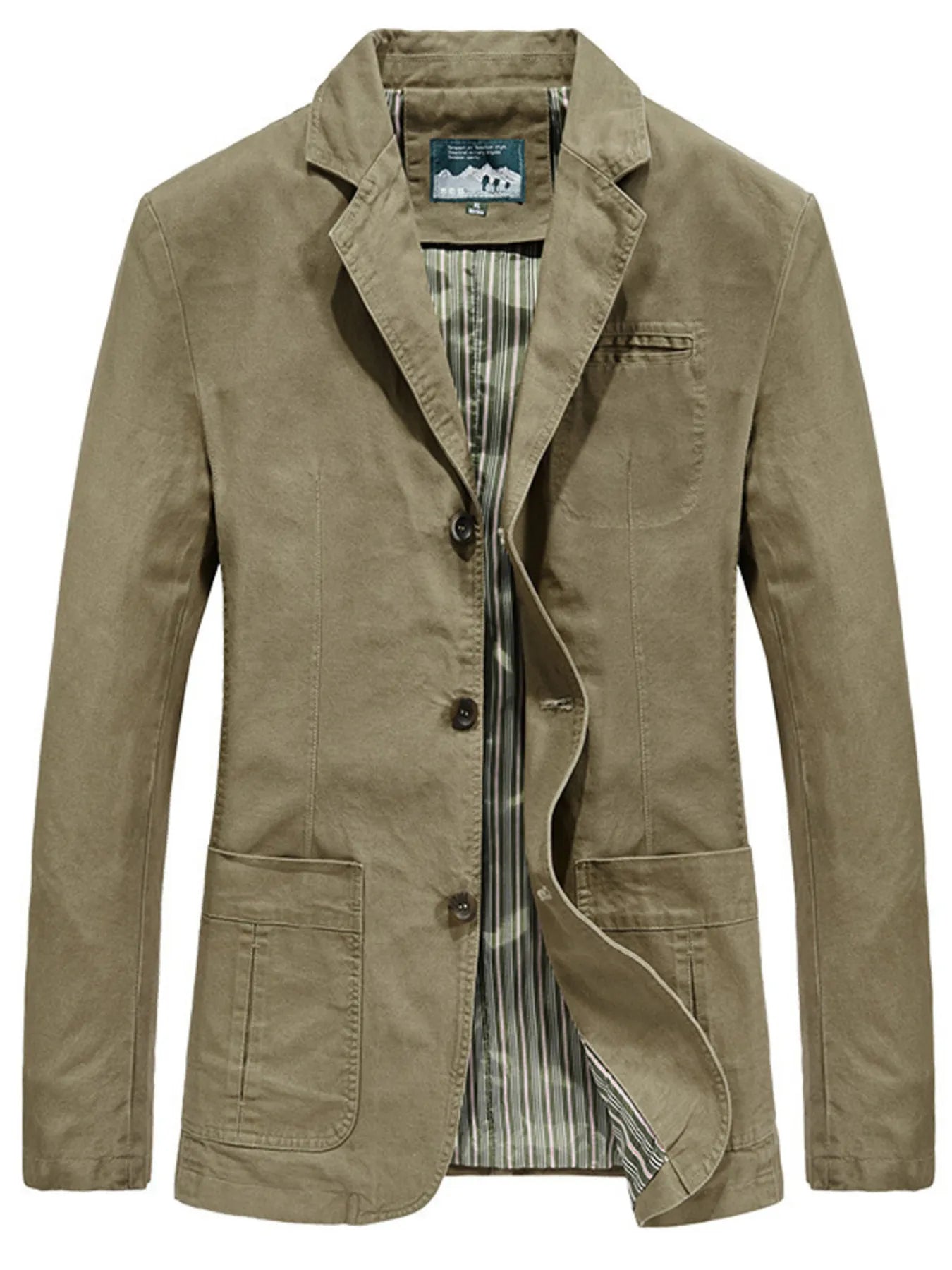 Men's Plus Size Lapel Collar Button Up Blazer - cas7m