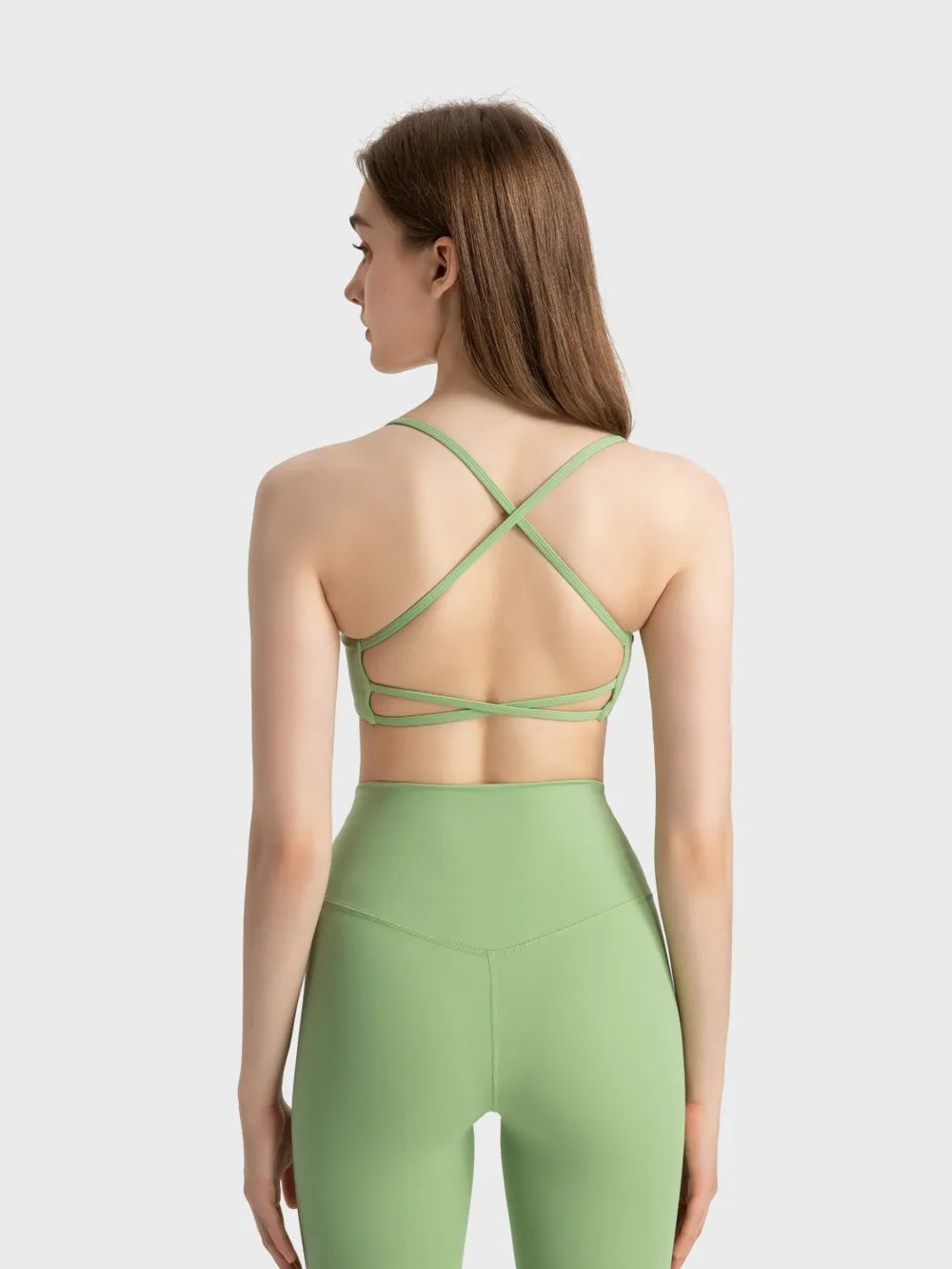 Millennia Crisscross Back Scoop Neck Active Cami with Detachable Chest Pads - cas7m