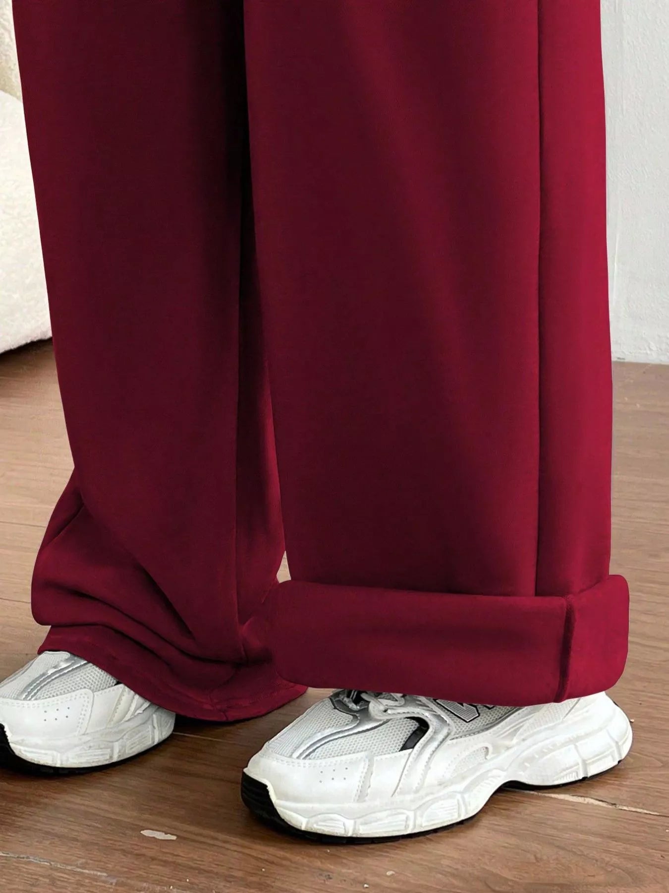 Casual Drawstring High Waist Wide Leg Sweatpants - cas7m
