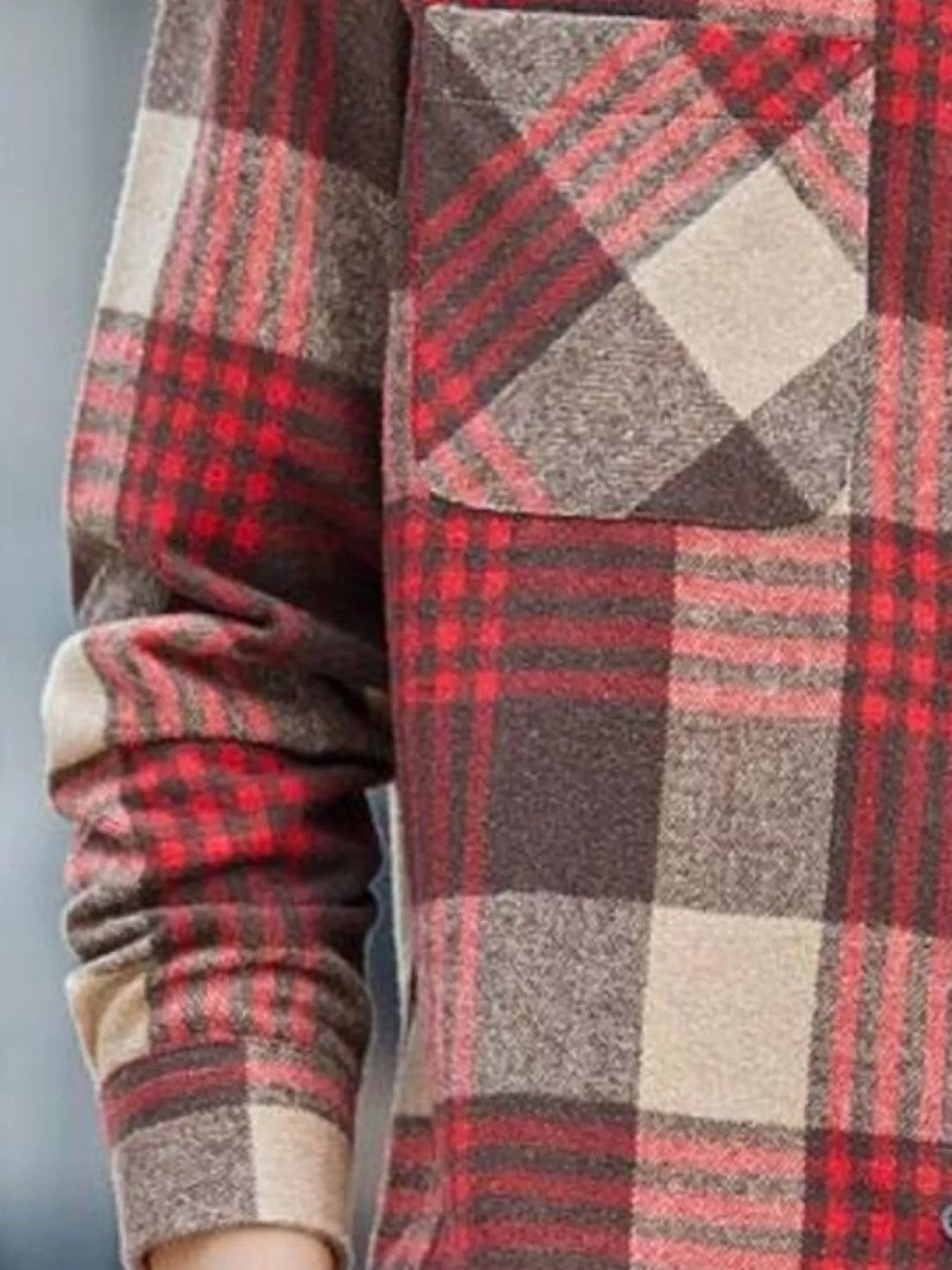 Men's Plus Size Casual Plaid Long Sleeve Shirt - cas7m