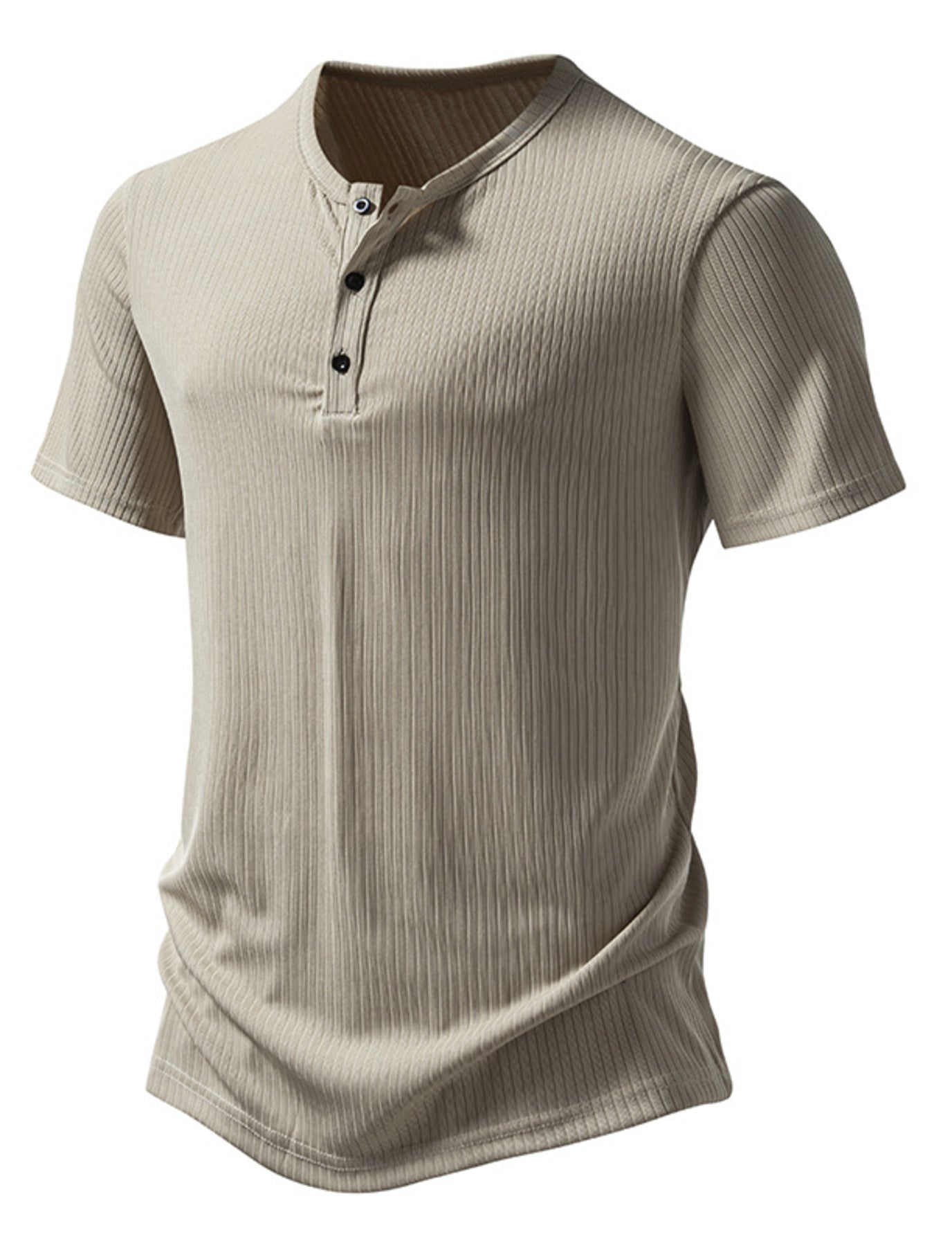 Men's Button Detail Short Sleeve T-Shirt - cas7m