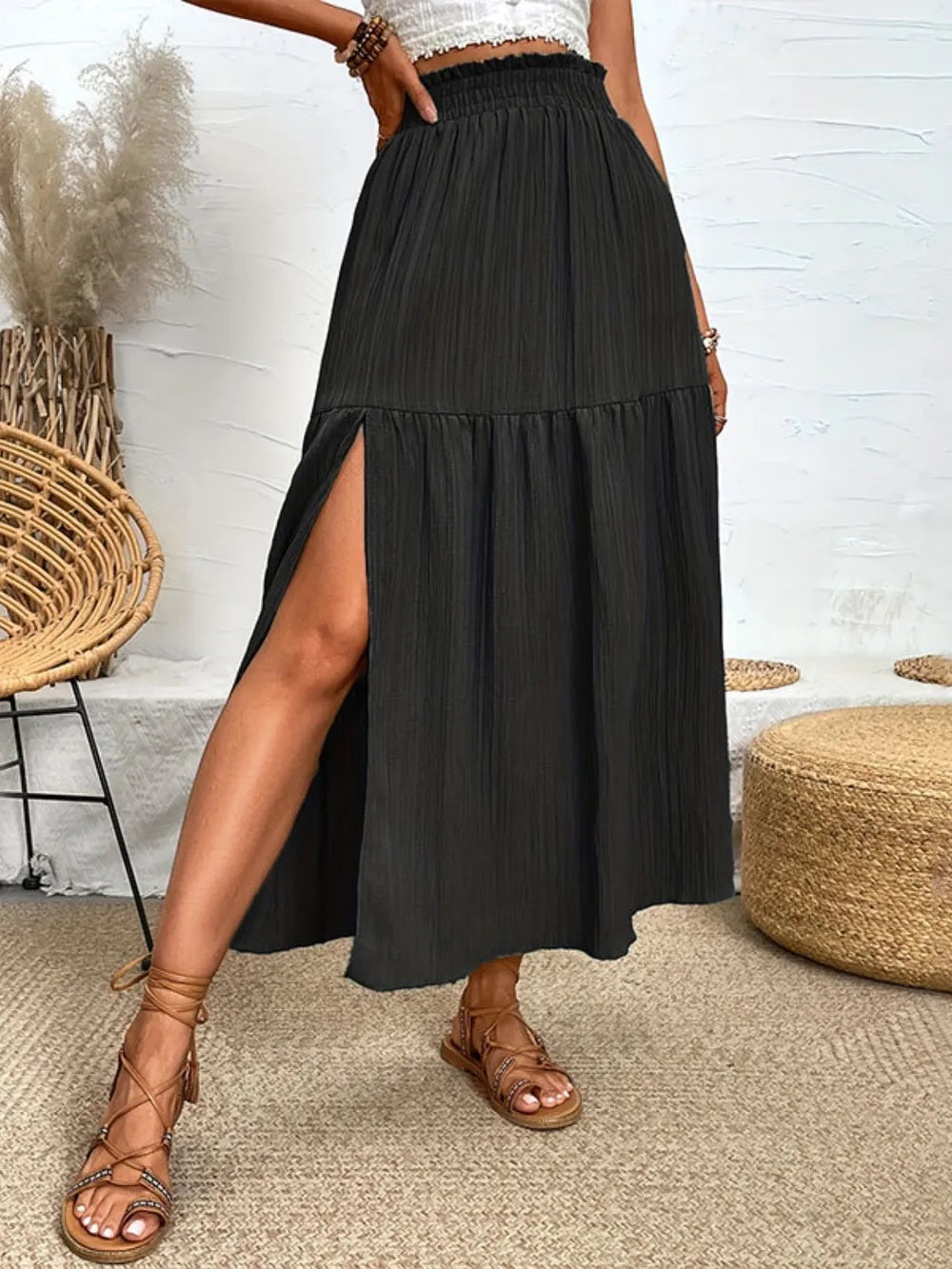 Frill Slit Skirt - cas7m