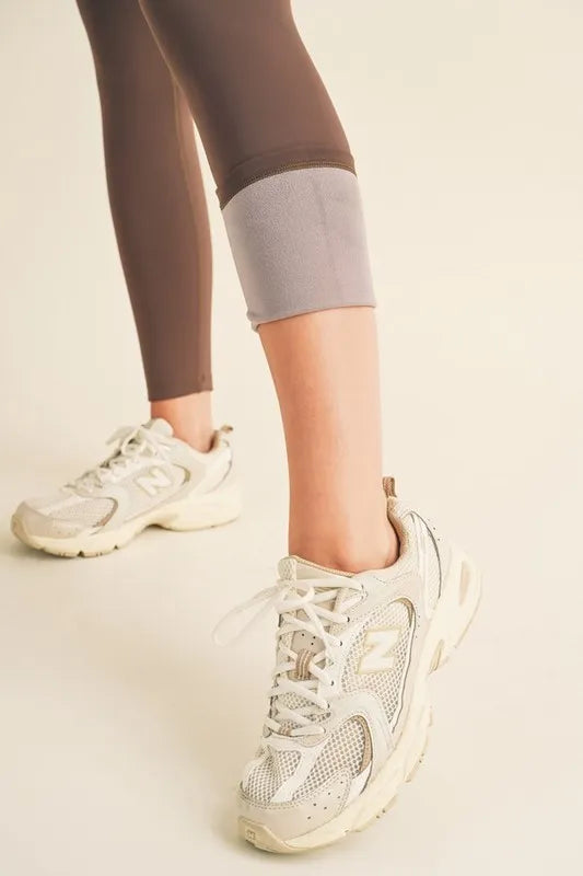 Yelete Full Size Fleece Lined High Waisted Leggings - cas7m