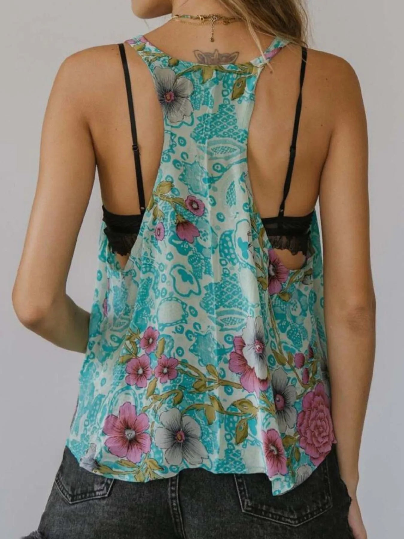 Printed Scoop Neck Tank - cas7m