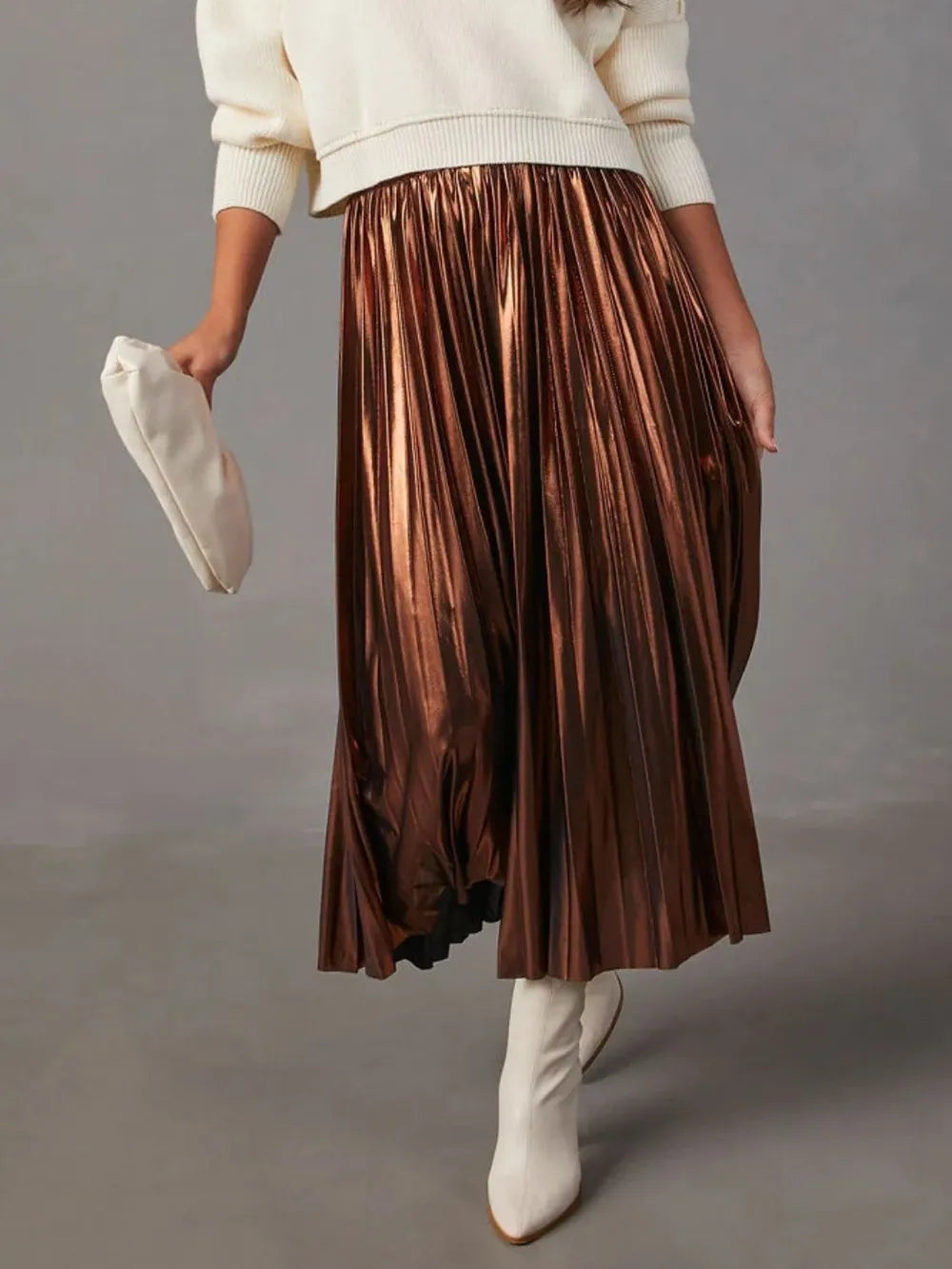 Pleated Midi Skirt - cas7m
