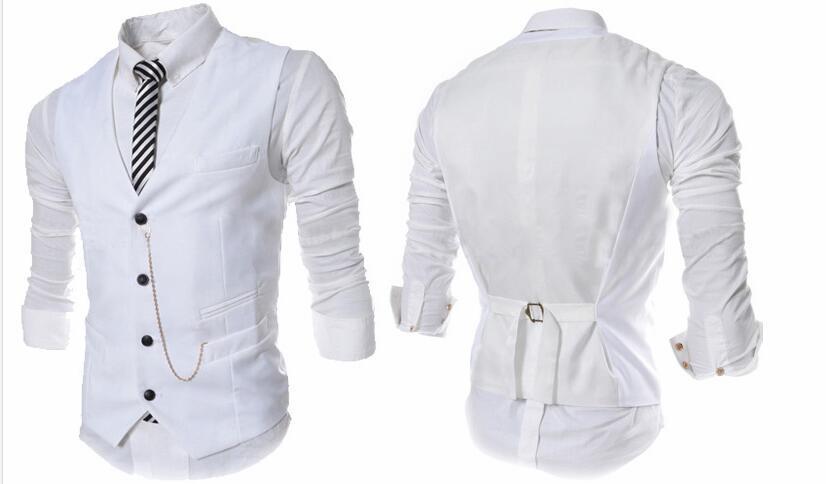 Men's Metal Chain Slim Business Vest Casual Vest - cas7m