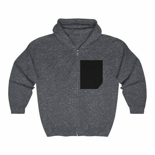 Mens Faux Black Pocket Heavy Blend Zip Up Hoodie - cas7m