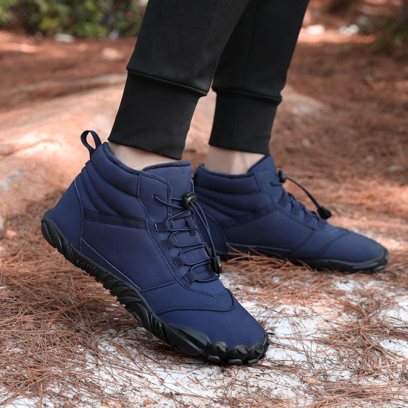 Fleece-lined Waterproof Snow Warm Breathable Couple High-top Casual Cotton Shoes - cas7m