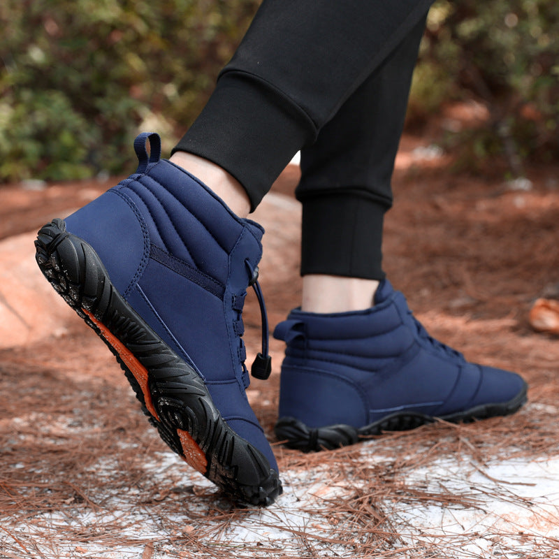 Fleece-lined Waterproof Snow Warm Breathable Couple High-top Casual Cotton Shoes - cas7m