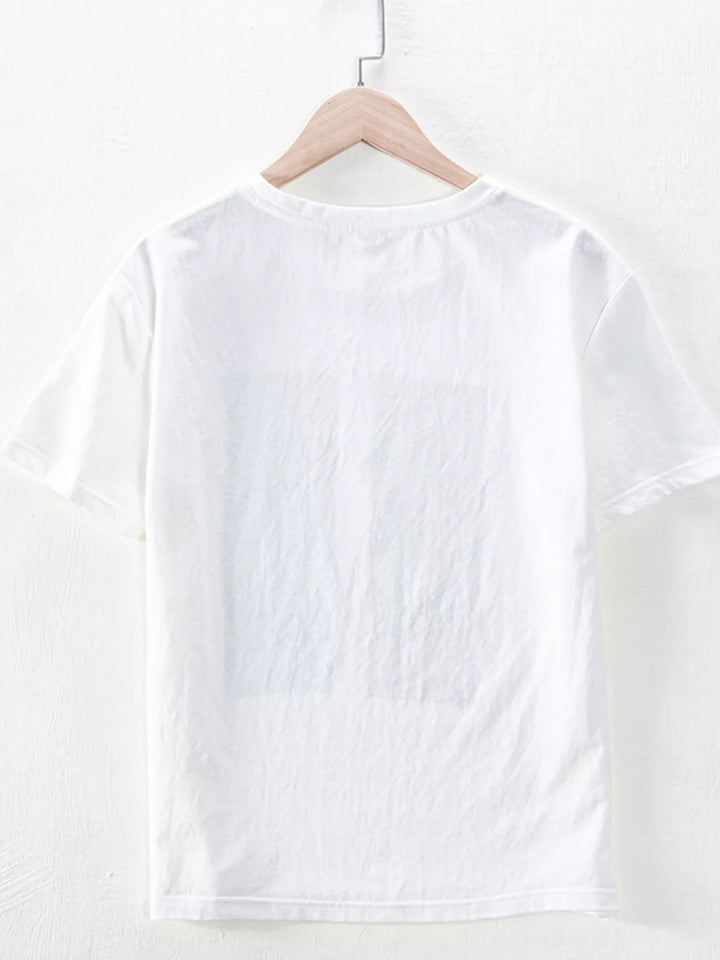 Men's Plus Size Round Neck Short Sleeve T-Shirt - cas7m