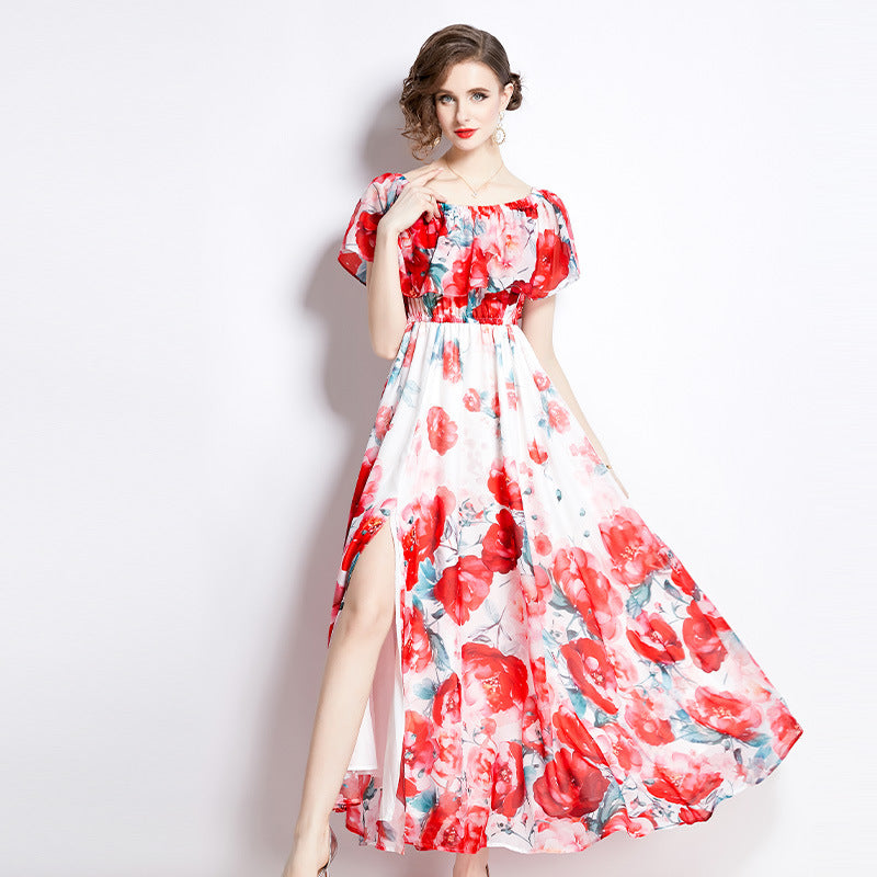Summer Split Chiffon Dress Women - cas7m