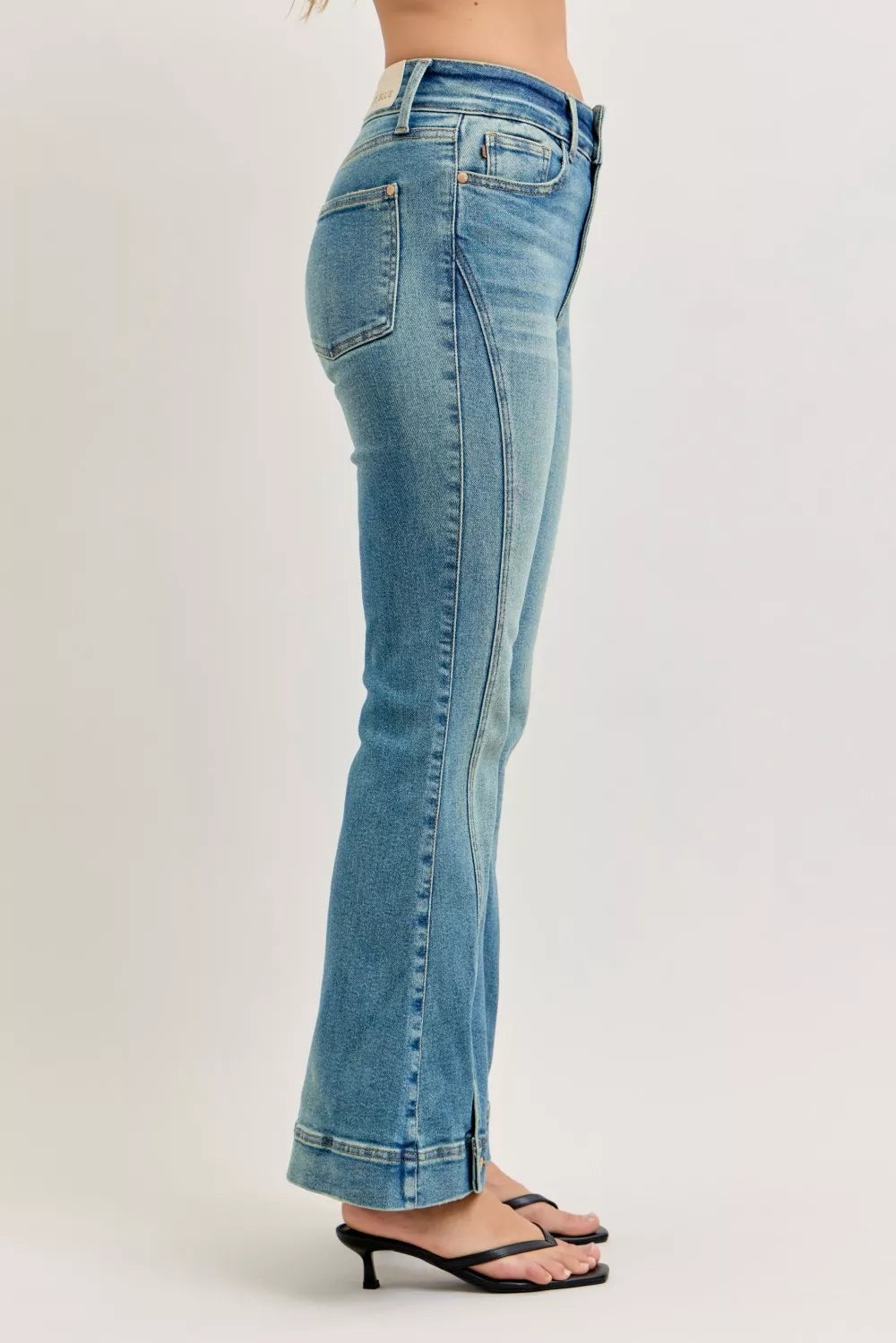 Judy Blue High Waist Vintage Wash Flare Jeans - cas7m