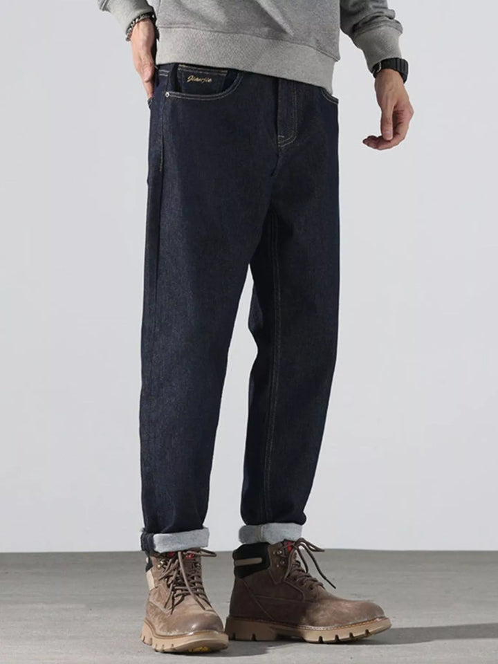 Men's Pocketed Loose Fit Jeans - cas7m