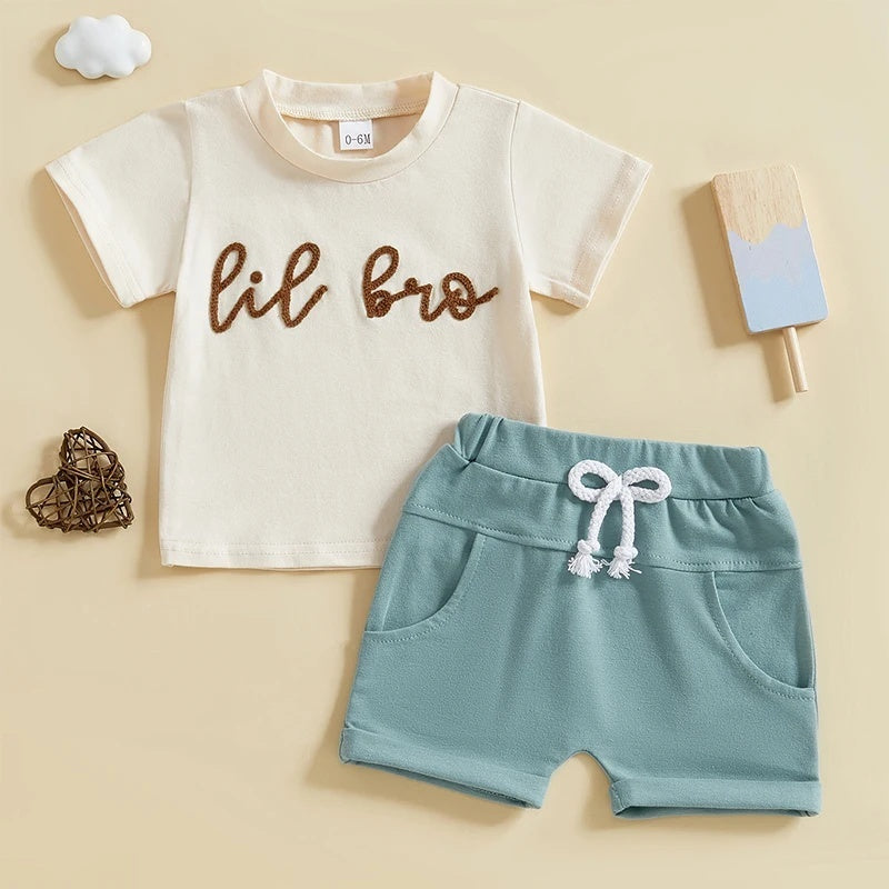 Children's Casual Printed Short Sleeved Shorts Set - cas7m