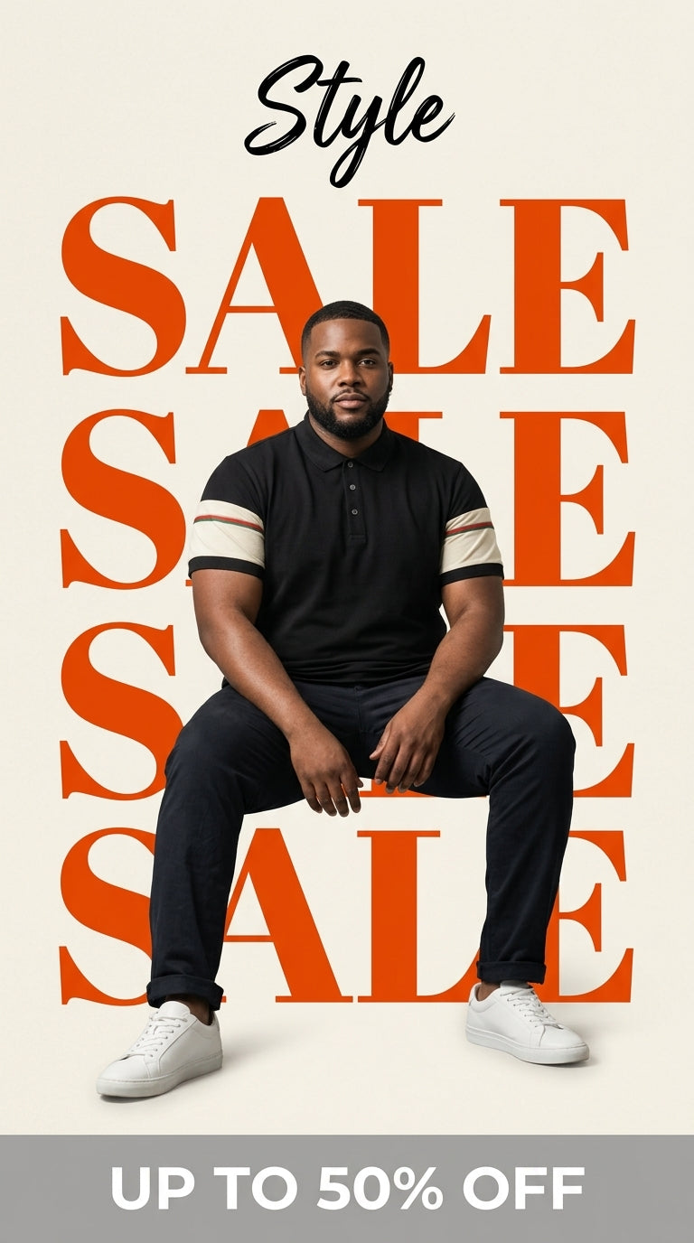 Men's Plus Size Striped Sleeve Casual Polo - cas7m