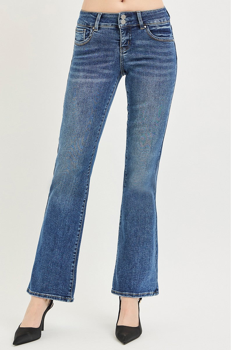 RISEN Tummy Control Low Rise Bootcut Jeans - cas7m