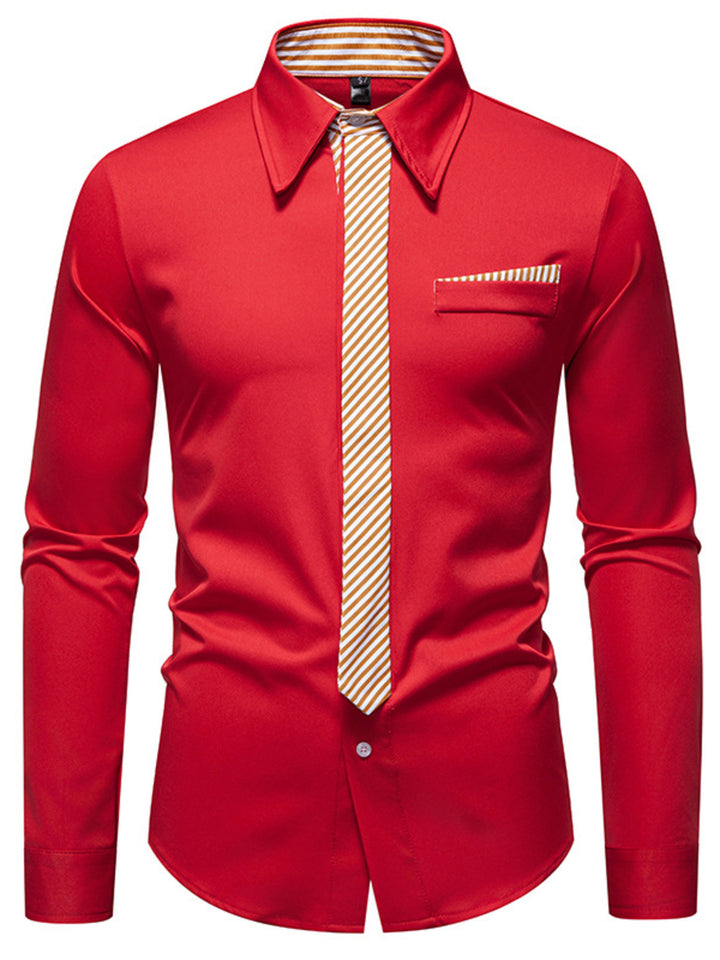 Men's Button Up Long Sleeve Shirt - cas7m