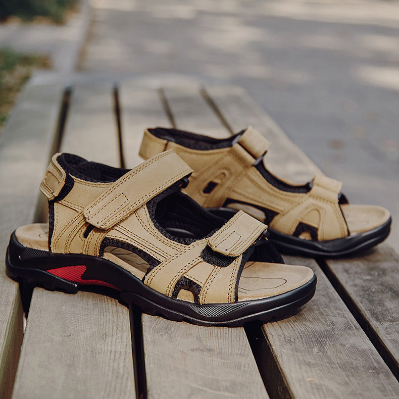 Outdoor Sandals Beach Leather Roman Sandals - cas7m