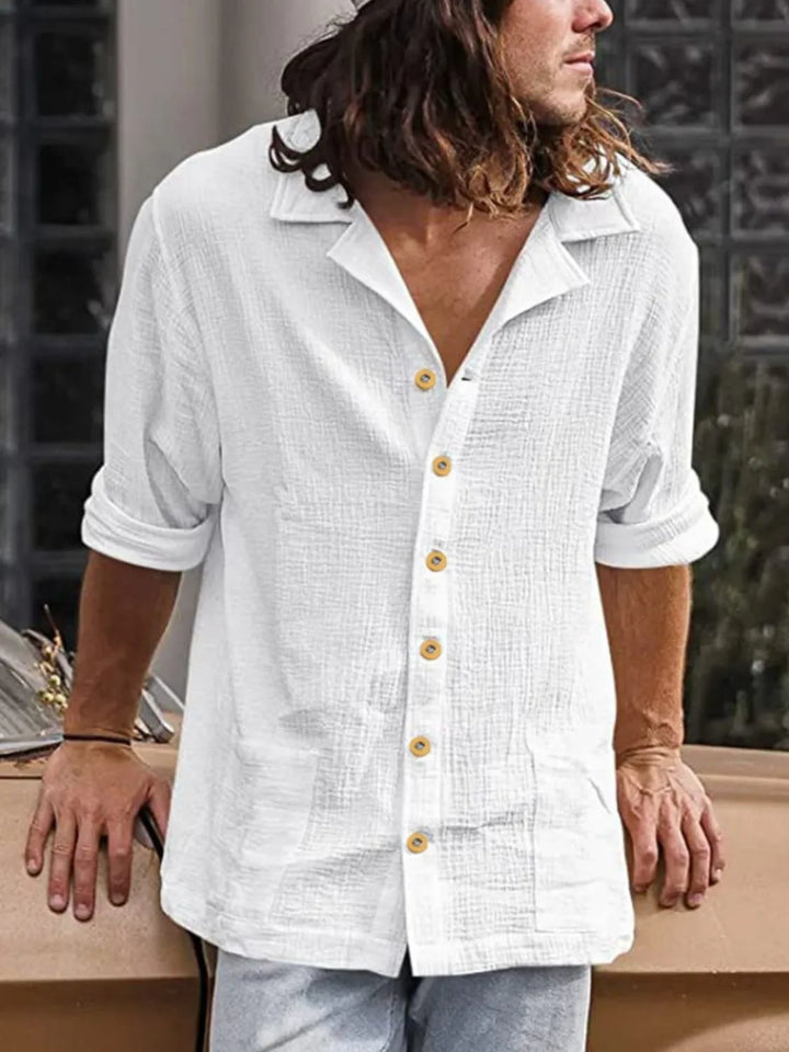 Men's Button Up Long Sleeve Shirt - cas7m