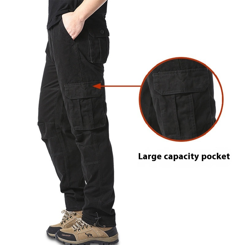 Cotton Multi-pocket Cargo Pants Men's Loose Wear-resistant Loose Outdoor Leisure - cas7m