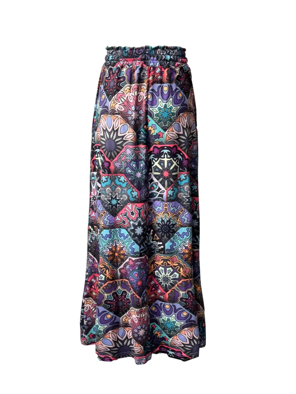 Printed Maxi Skirt with Pockets - cas7m