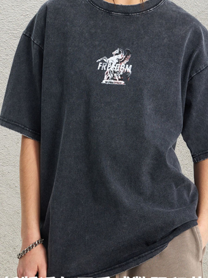 Men's Round Neck Relaxed Fit T-Shirt - cas7m