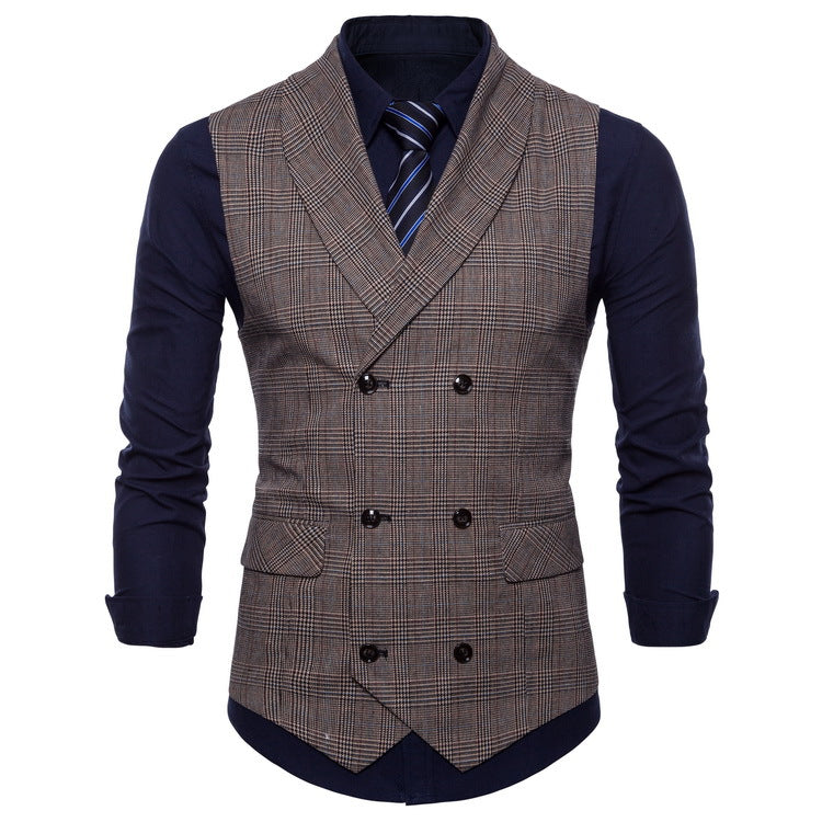 Check lapel vest vest - cas7m
