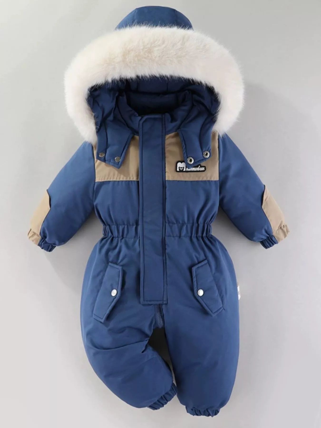 Children's Faux Fur Hood One-Piece - cas7m