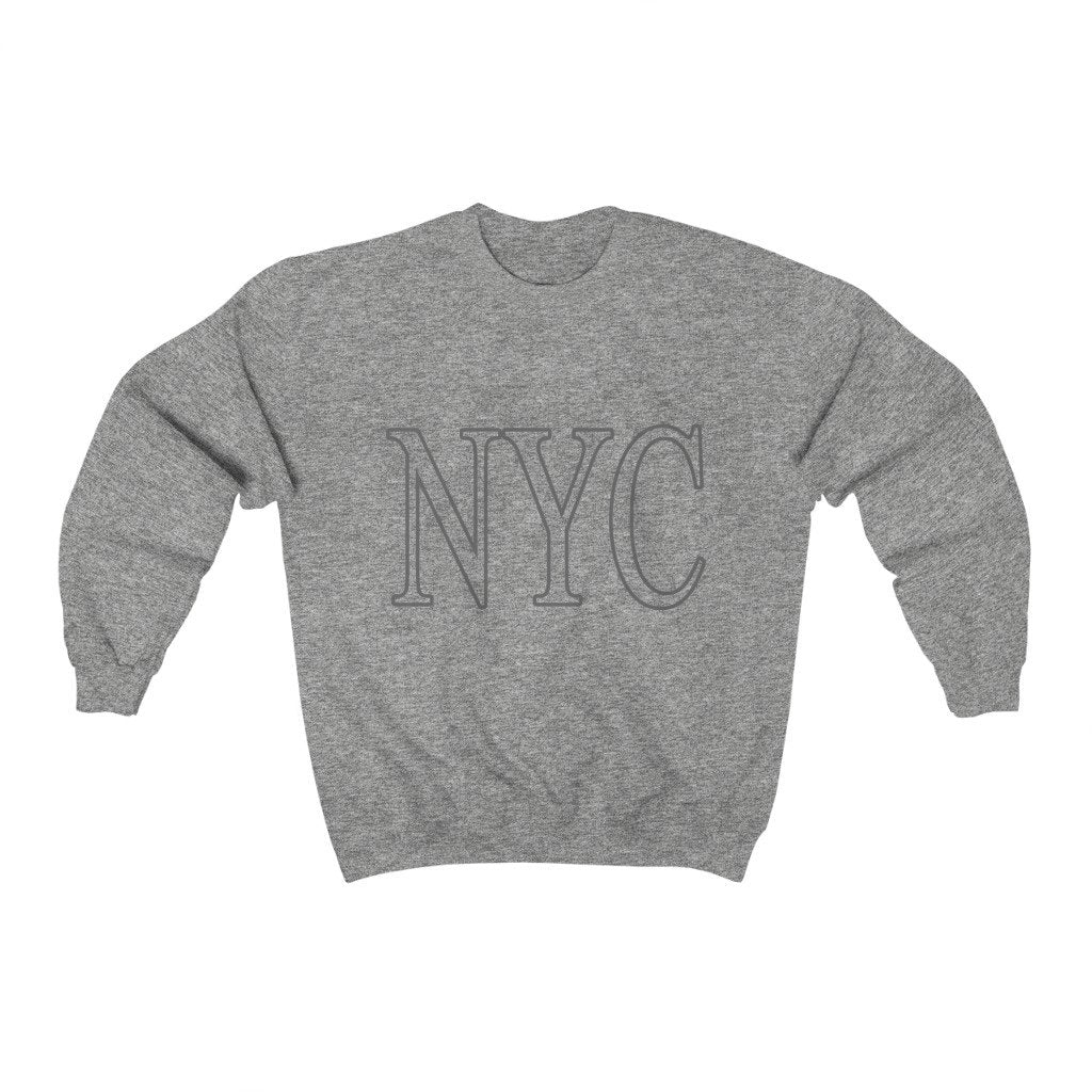 Womens Gray NYC Crewneck Sweatshirt - cas7m