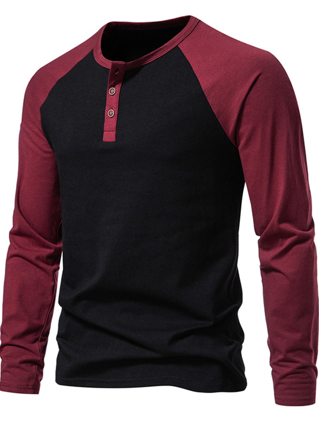 Men's Casual Henley Long Sleeve T-Shirt - cas7m