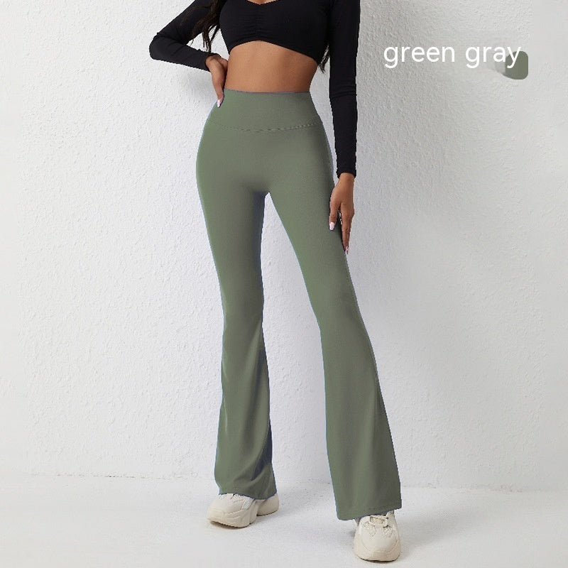 High Waisted Hip Lifting Tight Pants And Wide Leg Fitness Pants - cas7m