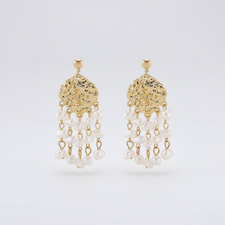 18K Gold-Plated Dangle Earrings - cas7m