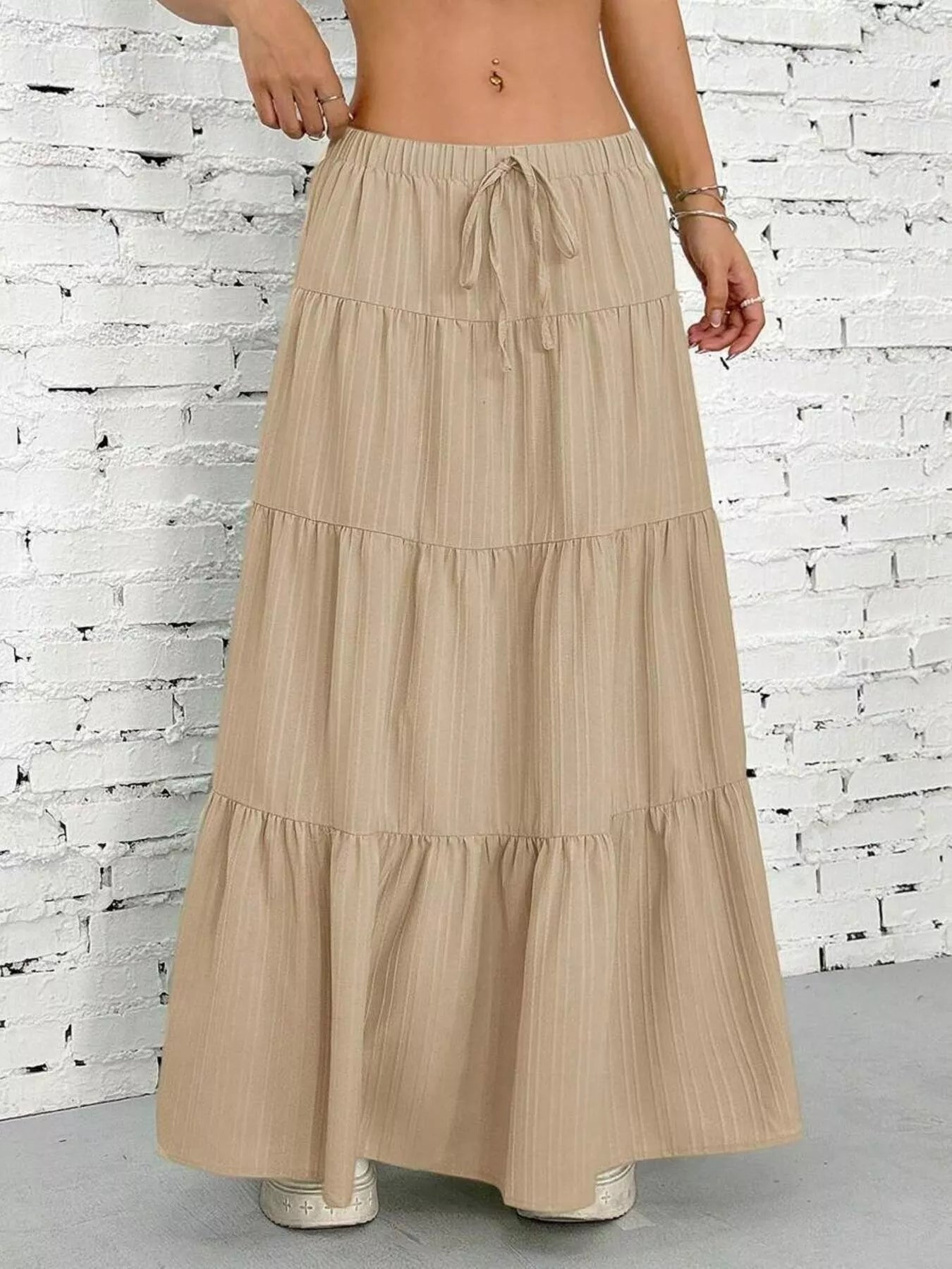 Flowy Tiered Maxi Skirt - cas7m