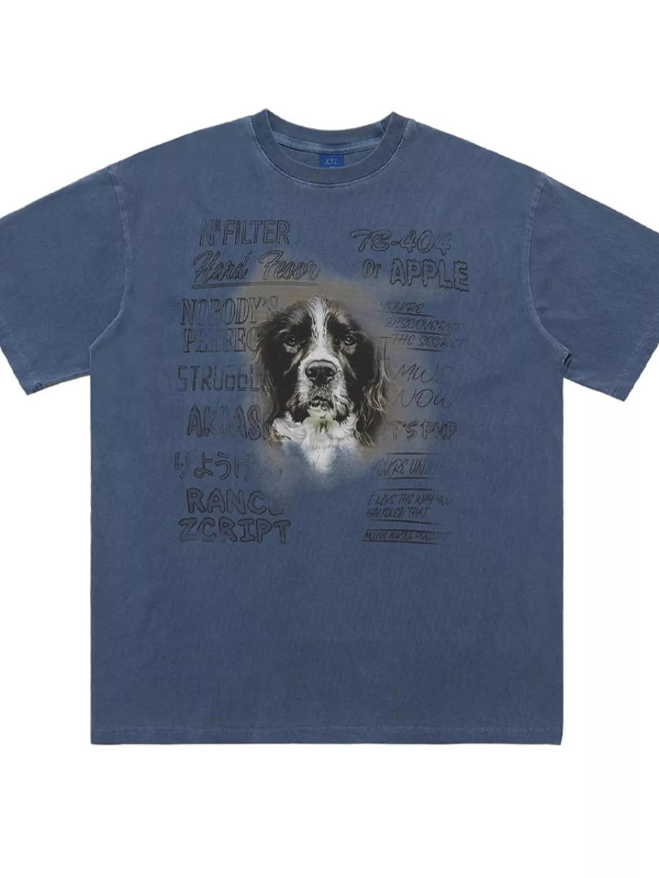 Men's Dog Graphic Short Sleeve Oversized T-Shirt - cas7m