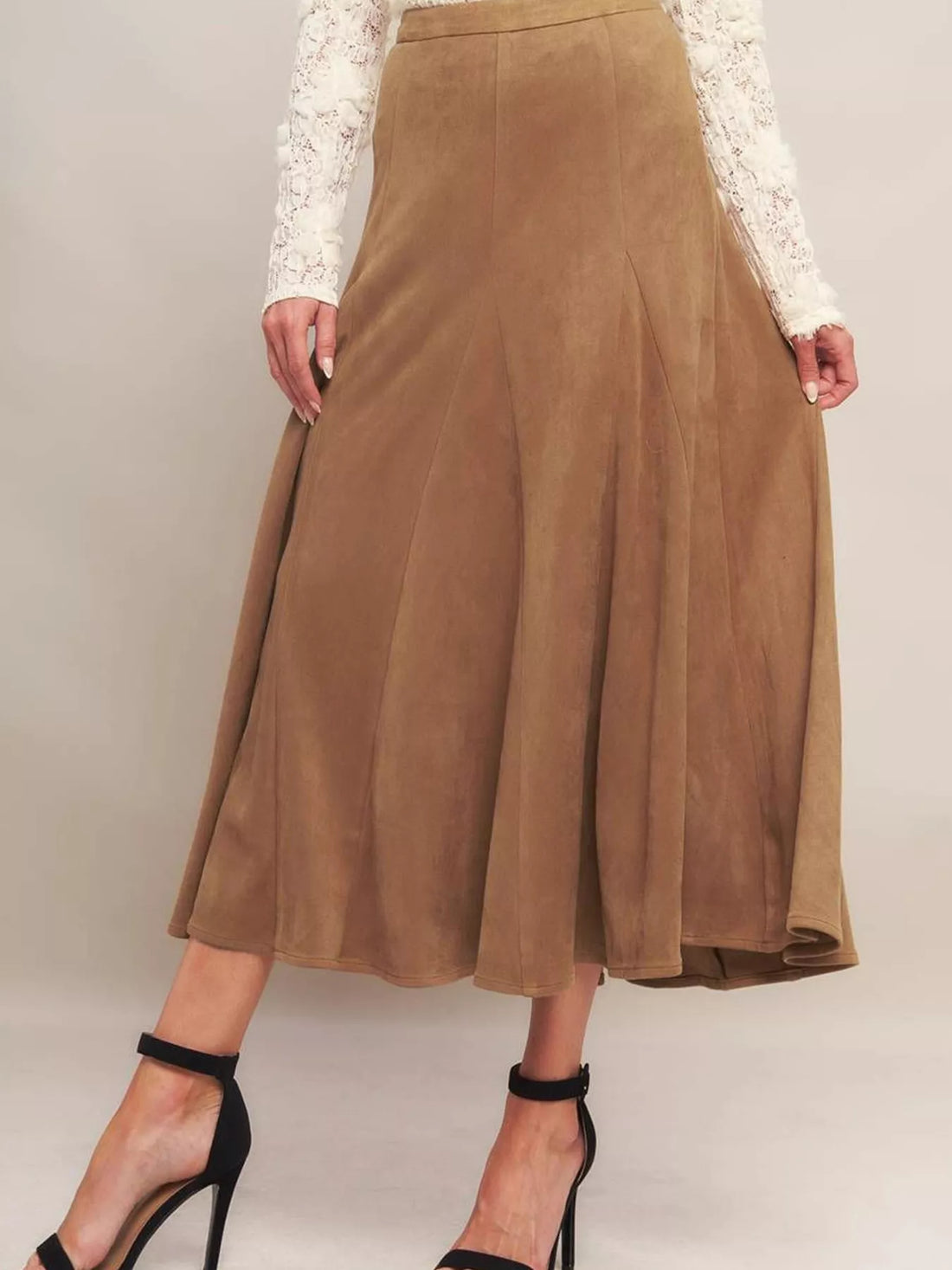 Flowy A-Line Midi Skirt - cas7m