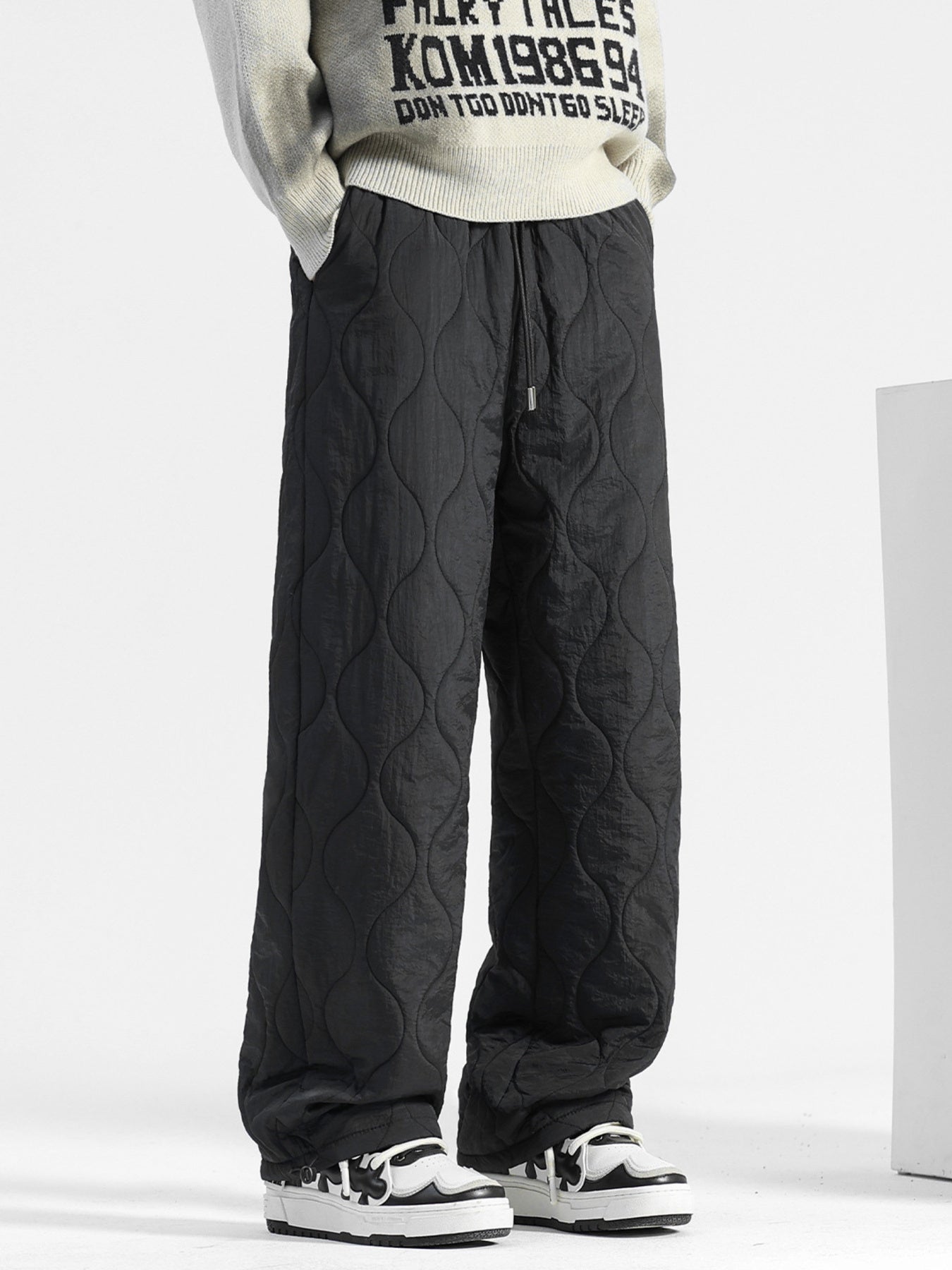 Men's Plus Size Quilted Loose-Fit Pants - cas7m