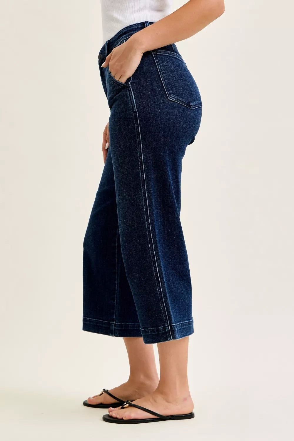 Judy Blue High Waist Ankle Wide Jeans - cas7m