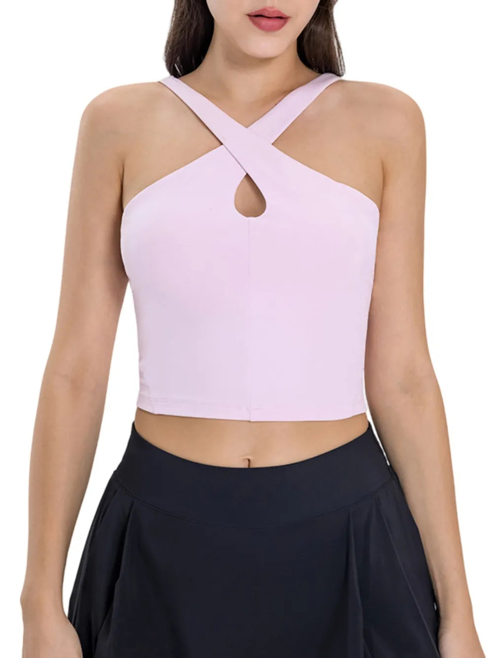 Millennia Crisscross Grecian Neck Active Cami - cas7m