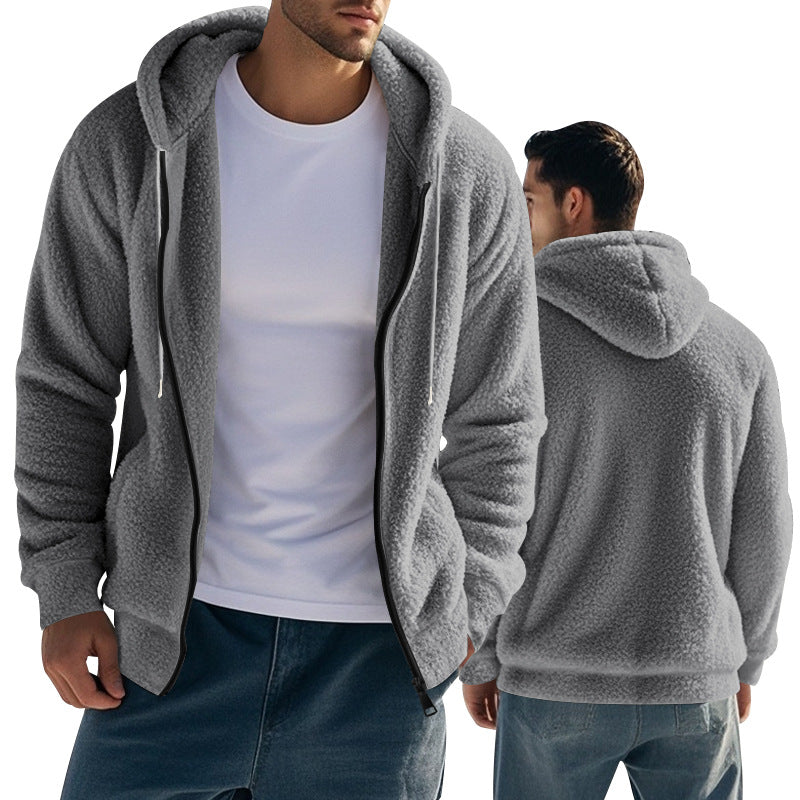 Loose Cardigan Casual Hooded Jacket Sweater Men - cas7m