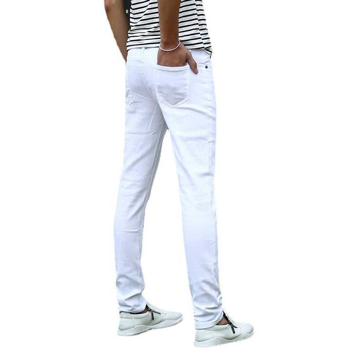 Mens Stretchy Slim-Fit Ankle-Fit Pants - cas7m