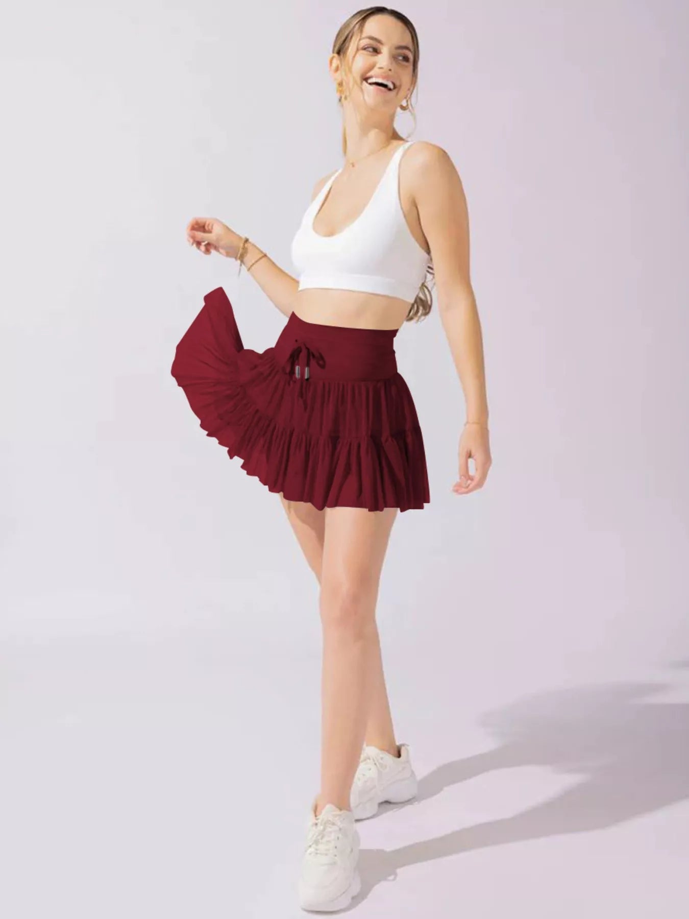 High Waist Skort with Pockets - cas7m