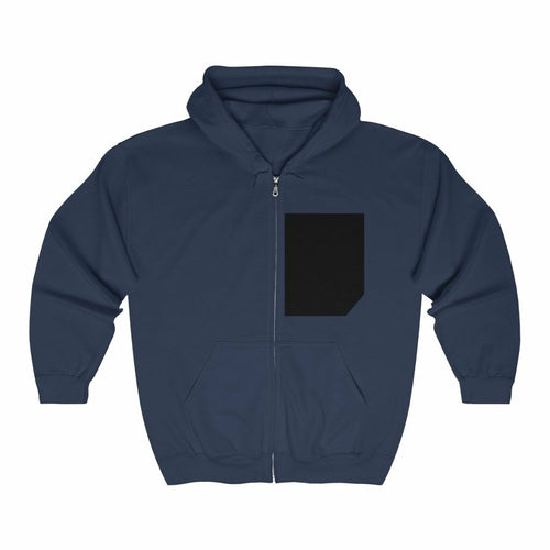 Mens Faux Black Pocket Heavy Blend Zip Up Hoodie - cas7m
