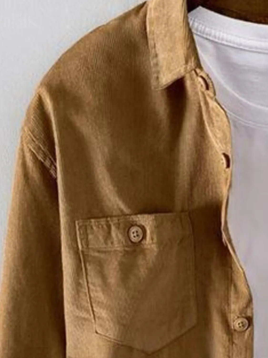 Men's Plus Size Button Up Long Sleeve Shirt - cas7m