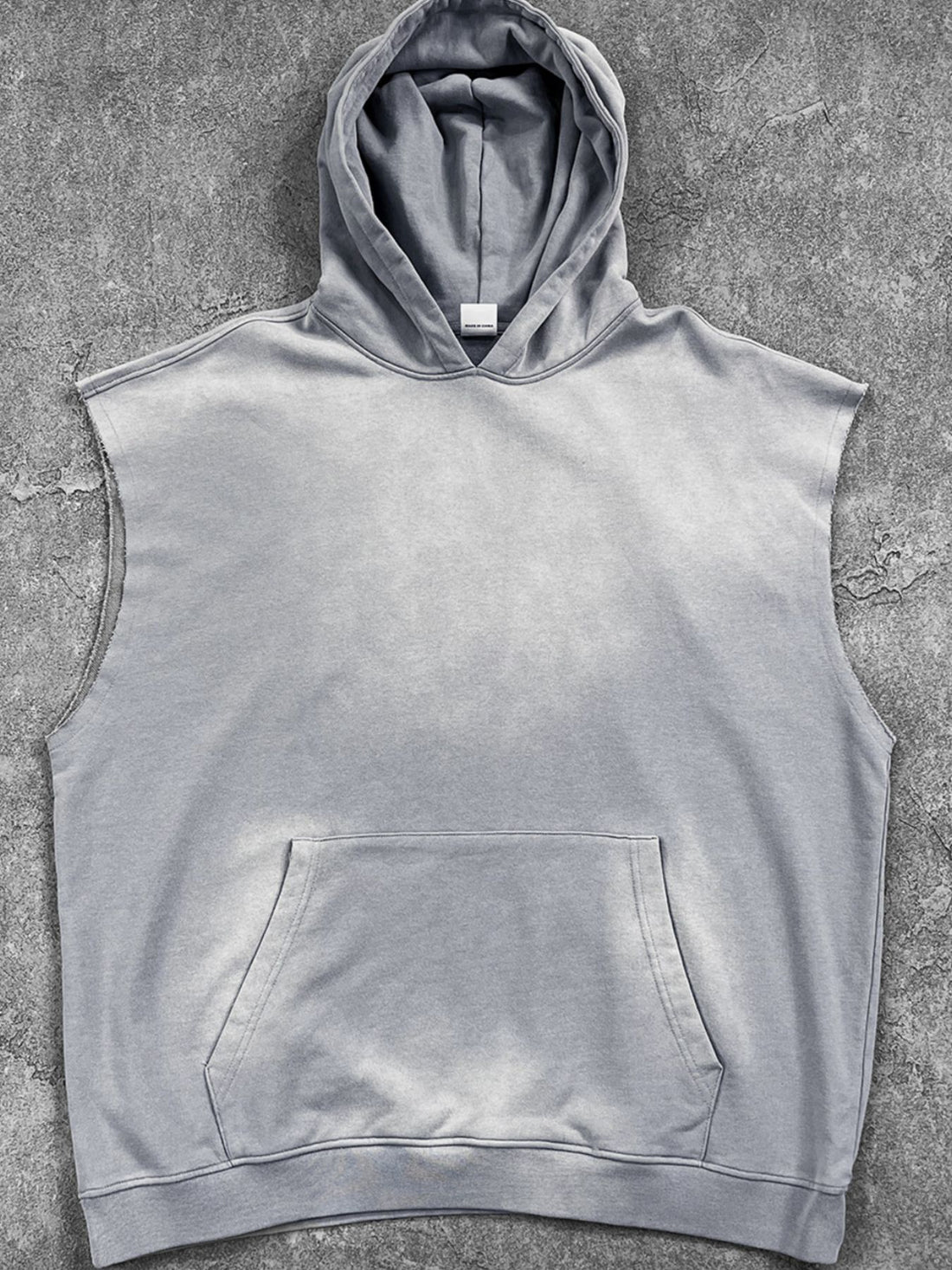 Men's Casual Kangaroo Pocket Hooded Tank - cas7m