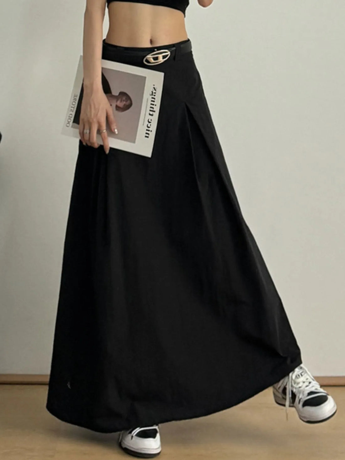 High Waist A-Line Maxi Skirt - cas7m