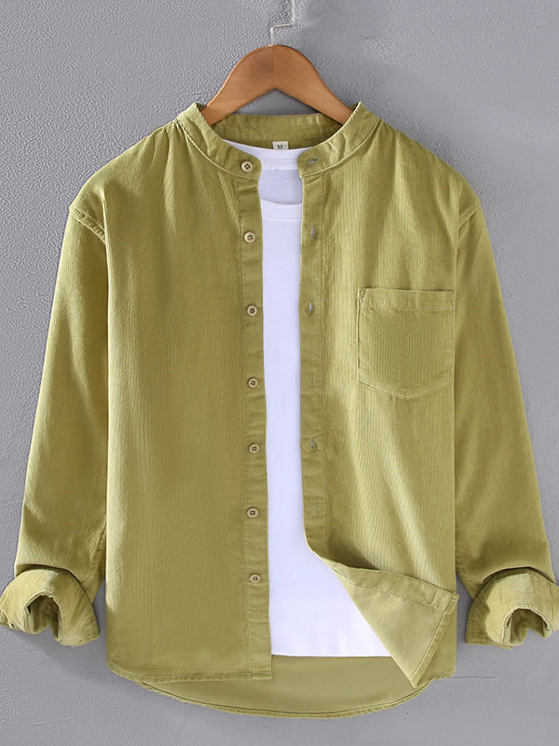 Men's Plus Size Button Up Long Sleeve Shirt - cas7m