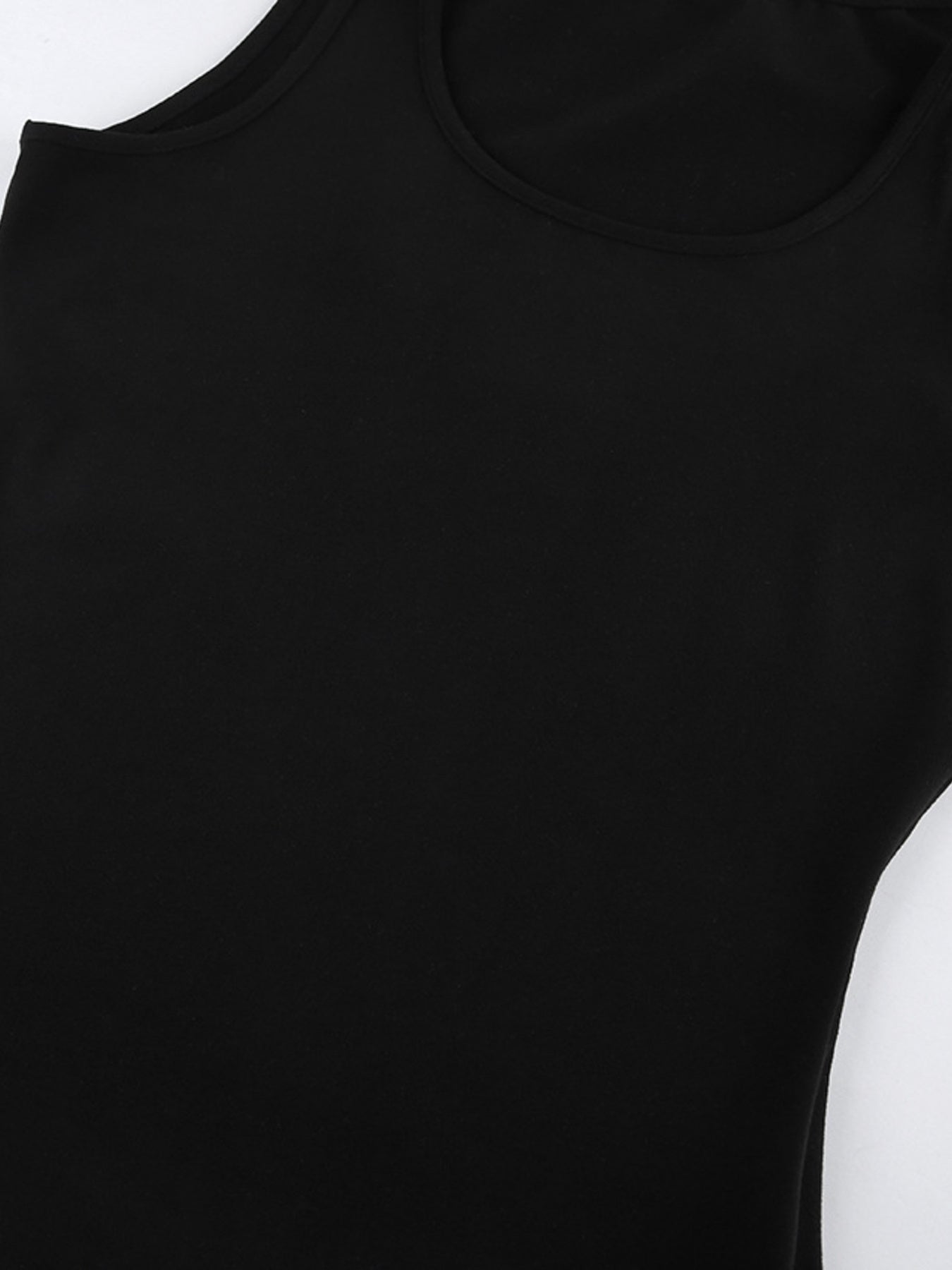 Ruffled Hem Round Neck Tank - cas7m