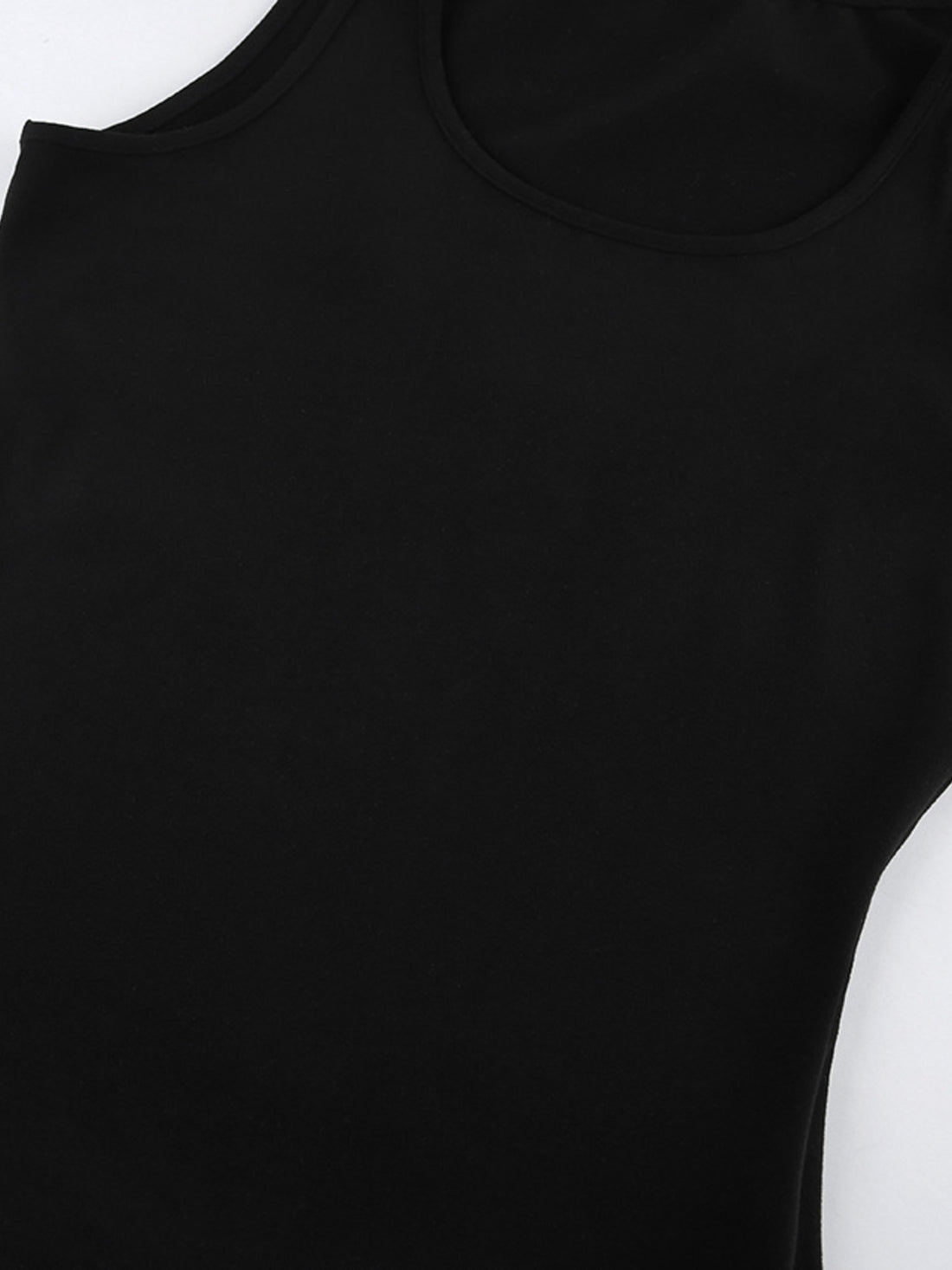 Ruffled Hem Round Neck Tank - cas7m