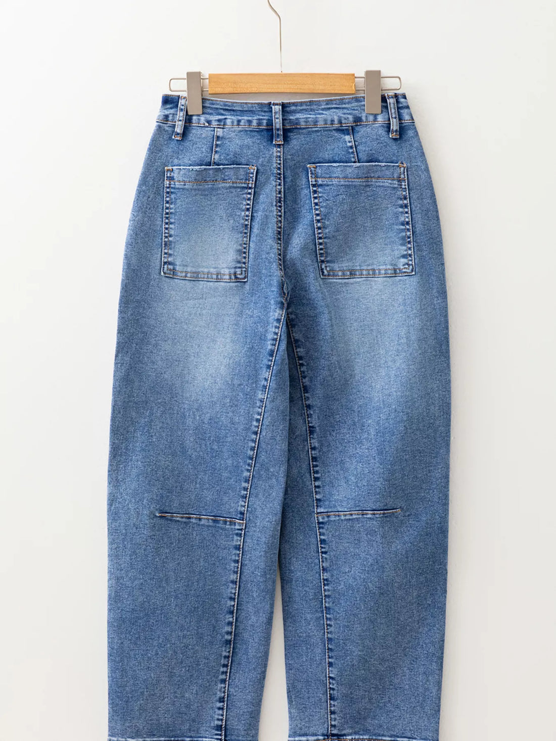 Seam Detail Loose Fit Cropped Jeans - cas7m