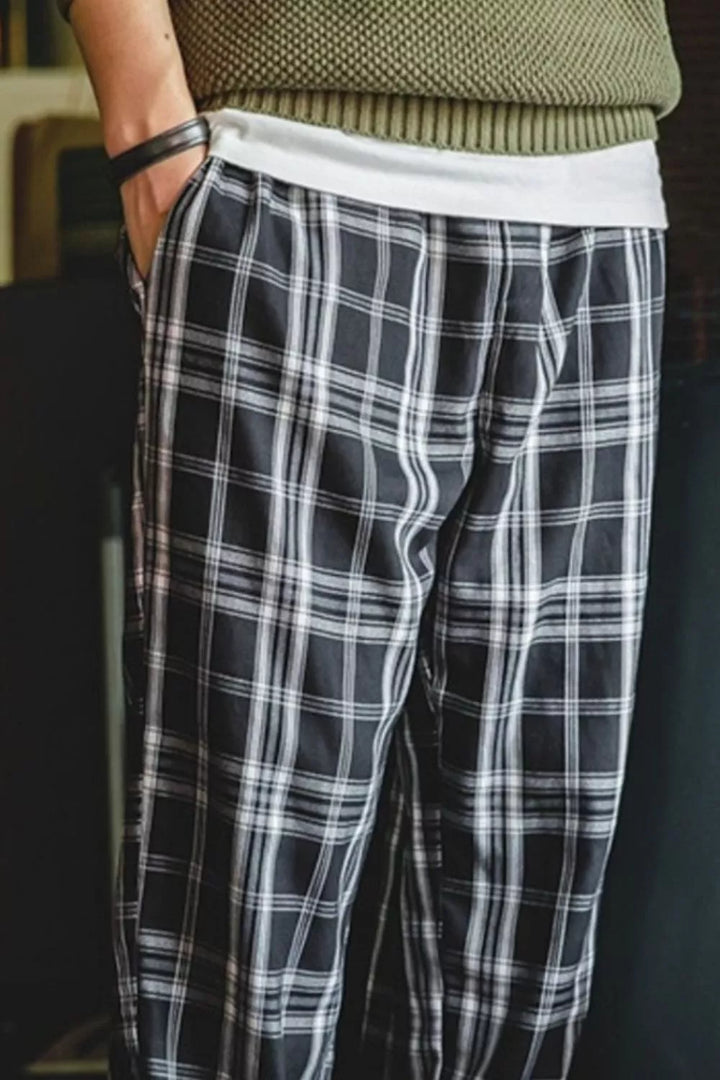 Men's Plus Size Casual Plaid Pants - cas7m
